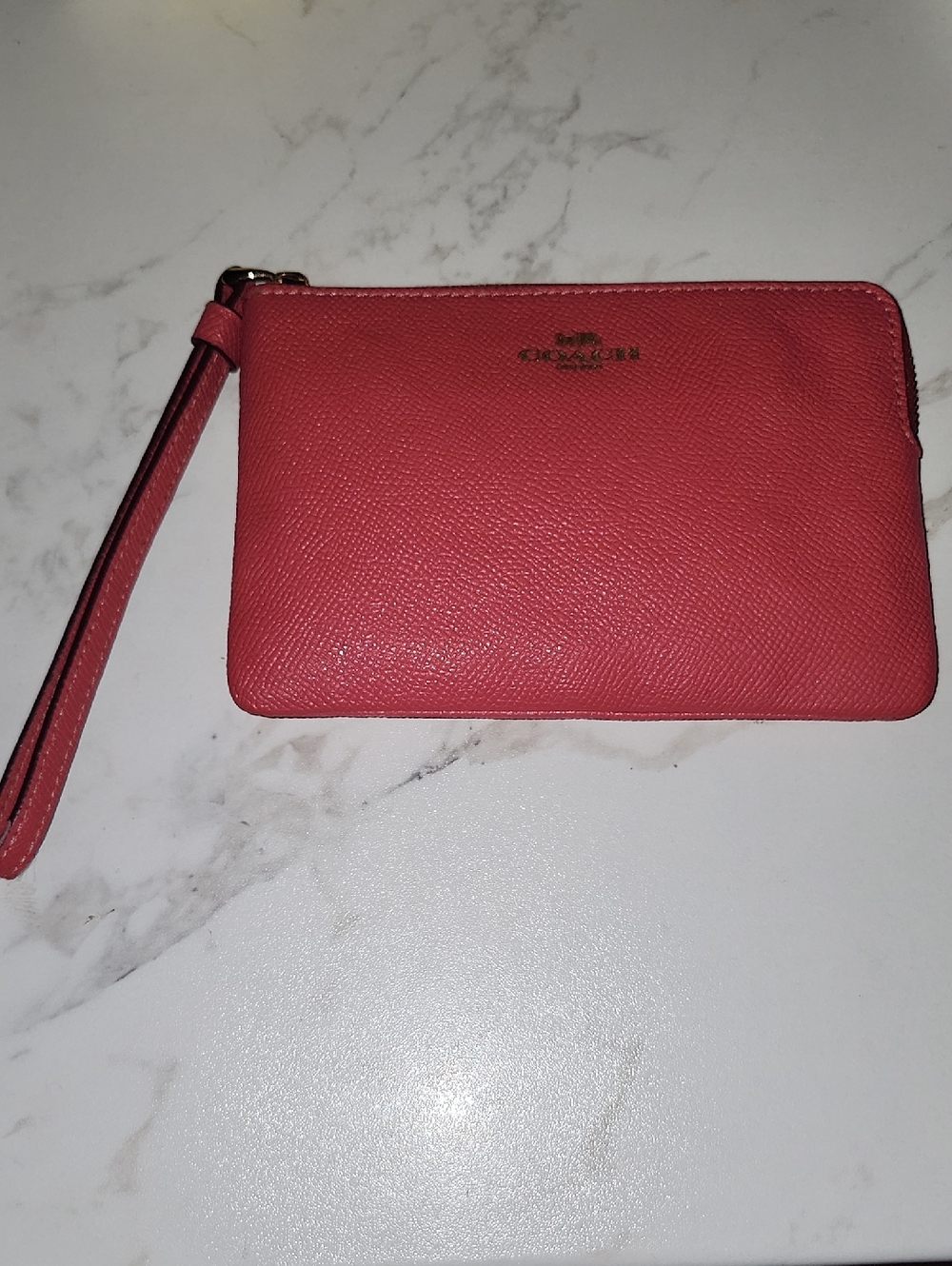 Coach Leather Corner Zip Wristlet